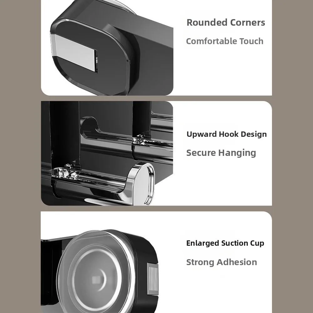 

Suction Cup Bathroom Storage Hook Waterproof Detachable Foldable Wall Row Hook Moisture-proof Wall Mounted Towels Robe Hook