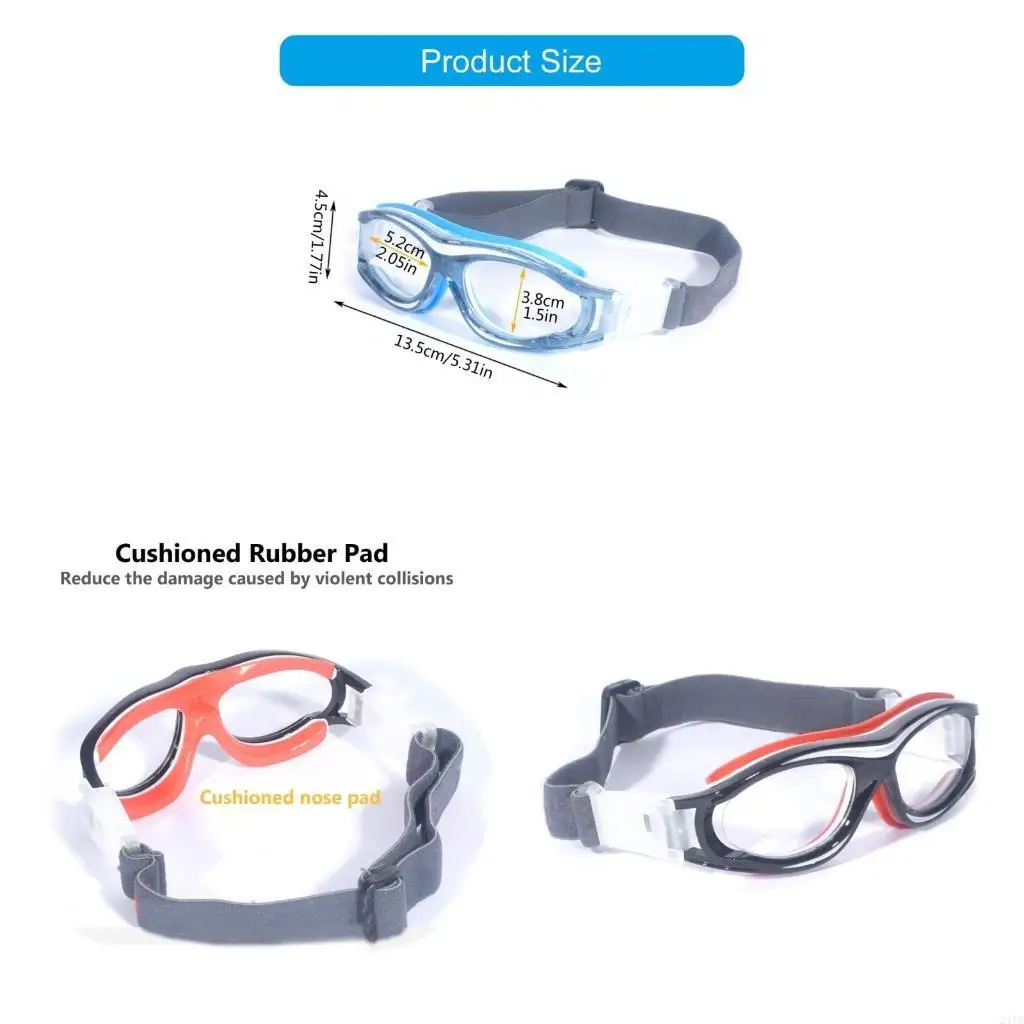 サッカーグラススポーツ眼鏡は調整可能なストラップ付きの保護セーフグラス