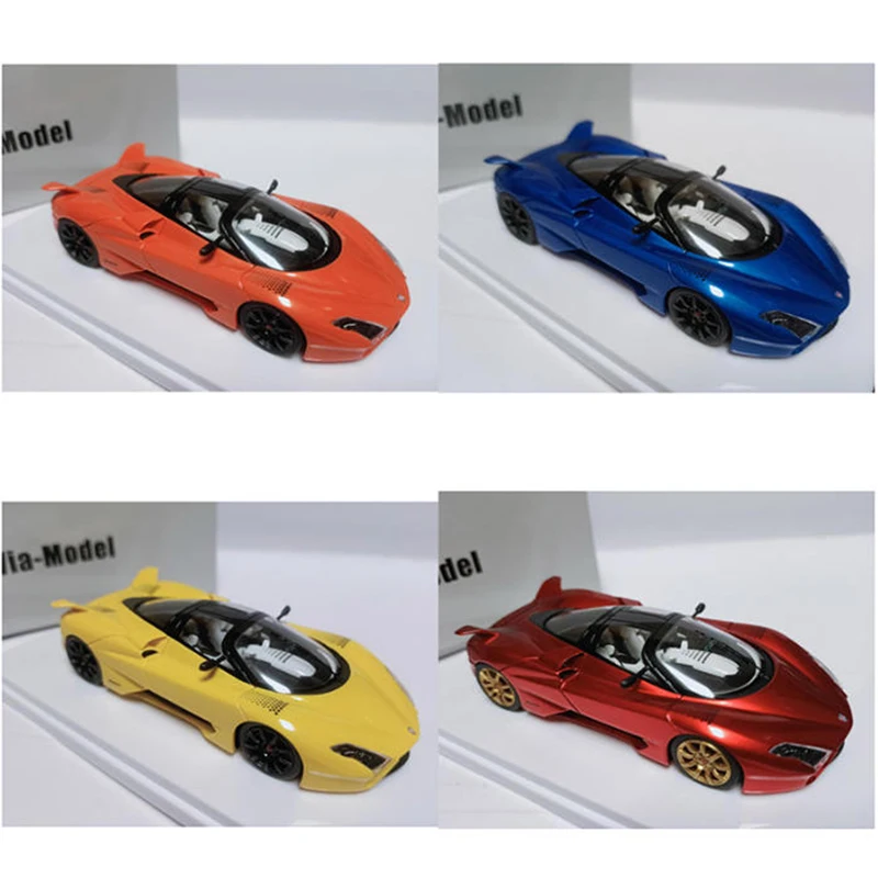 

PandaVia 1/43 SSC Tuatara, модель спортивного автомобиля из смолы, статическая коллекция, украшенные праздничными подарками, игрушки