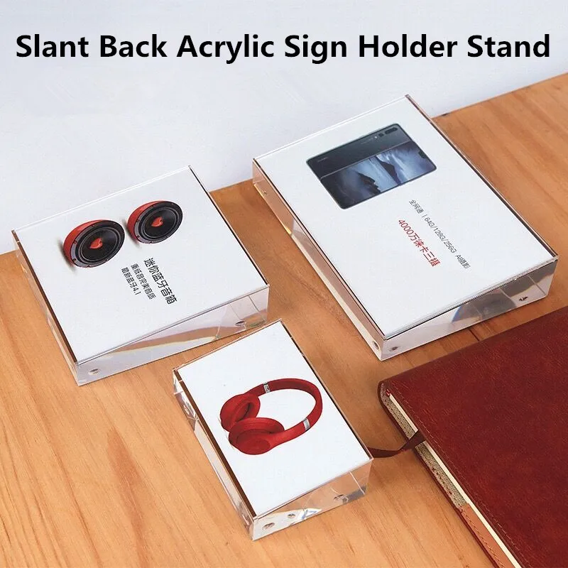 A6 100x150mm Slant Back Price Label Paper Tags Photo Picture Frame Table Acrylic Menu Sign Holder Display Stand Racks