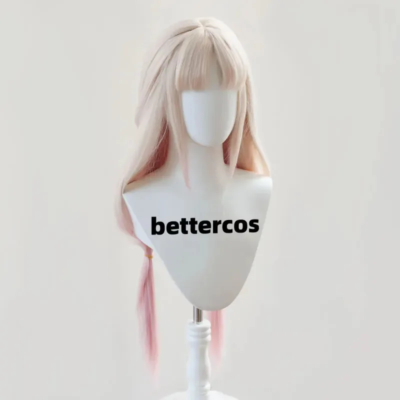 Game Naraka Bladepoint Hutao Cosplay Tsuchimikado Kurumi Wig 80cm Gradient Pink Hair Two Braids Carnival Halloween Party Cos Wig
