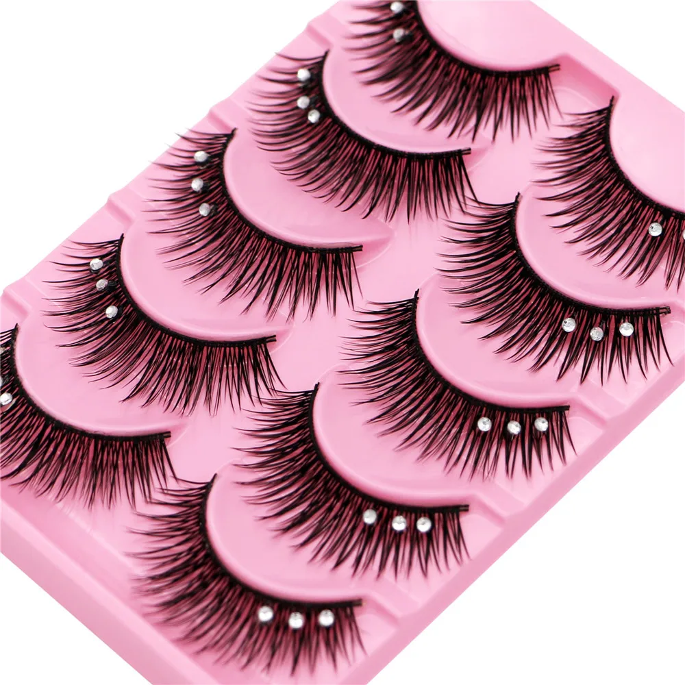 YOKPN diamond studded false eyelashes Natural Soft Stage Makeup False Eyelashes Latin dance performance makeup toolsey elashes ﻿