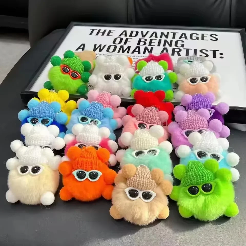 البسيطة ريكس أرنب المفاتيح رقيق حلقة رئيسية الحلي بوم بوم ظهره قلادة حلية الكريات حقيبة يد اكسسوارات الديكور