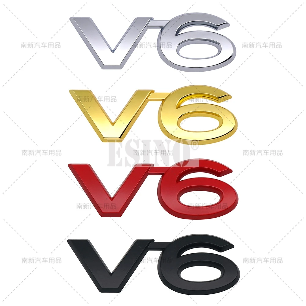 

3D V6 Metal Zinc Alloy Adhesive Emblem Rear Trunk Badge Sticker Body Decal for Toyota Prado Land Cruiser Tacoma 4Runner