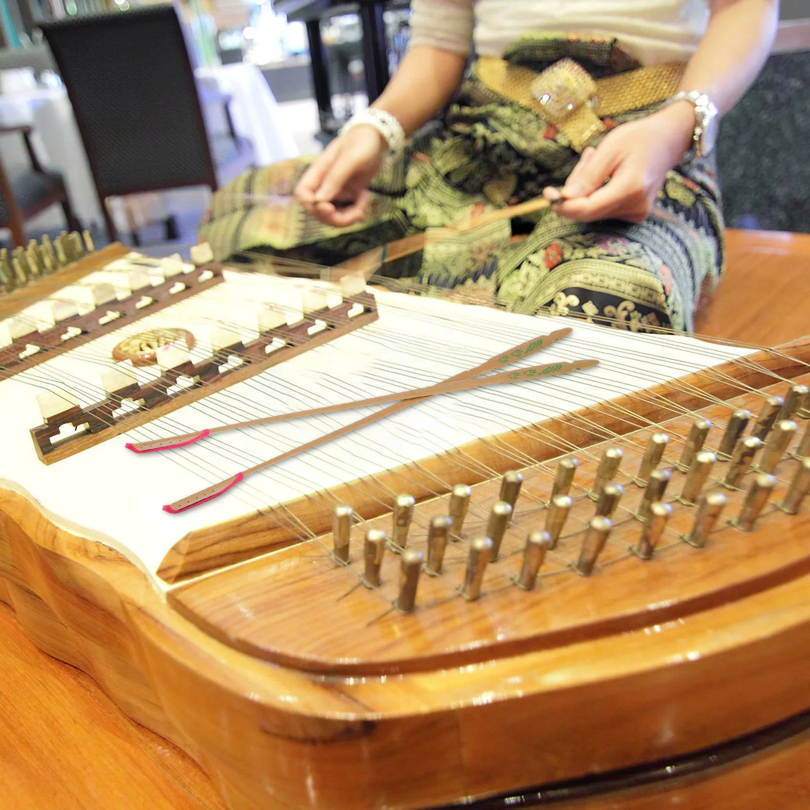 

2 Pcs Dulcimer Accessories Harp Bamboo Chinese Yangqin Sticks Variety Music Instrument