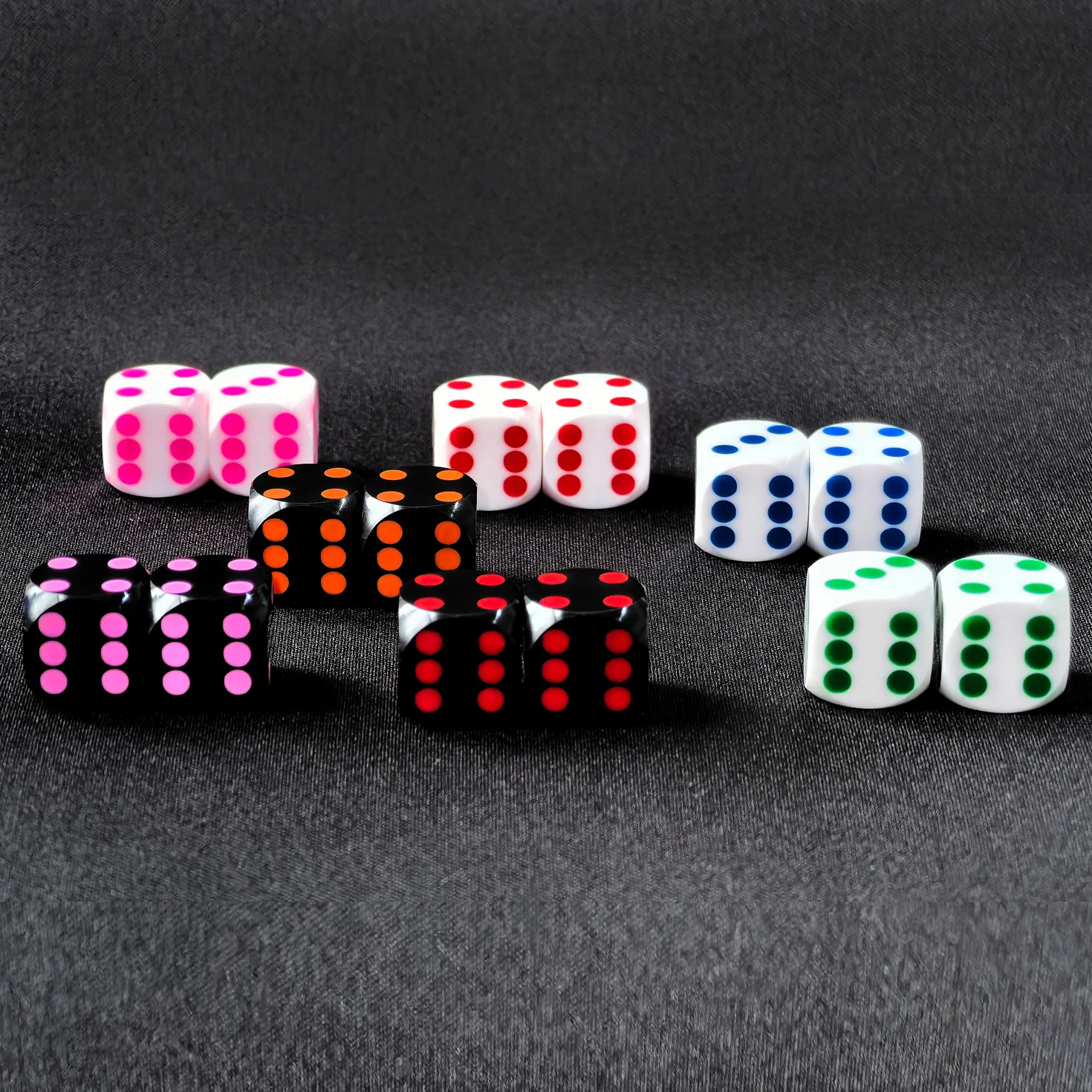 Bescon Professional Precision Dice Round Corner 9/16" (14.3mm) with Colorful Dots, Colored Dots Precision Backgammon Dice 14.3MM