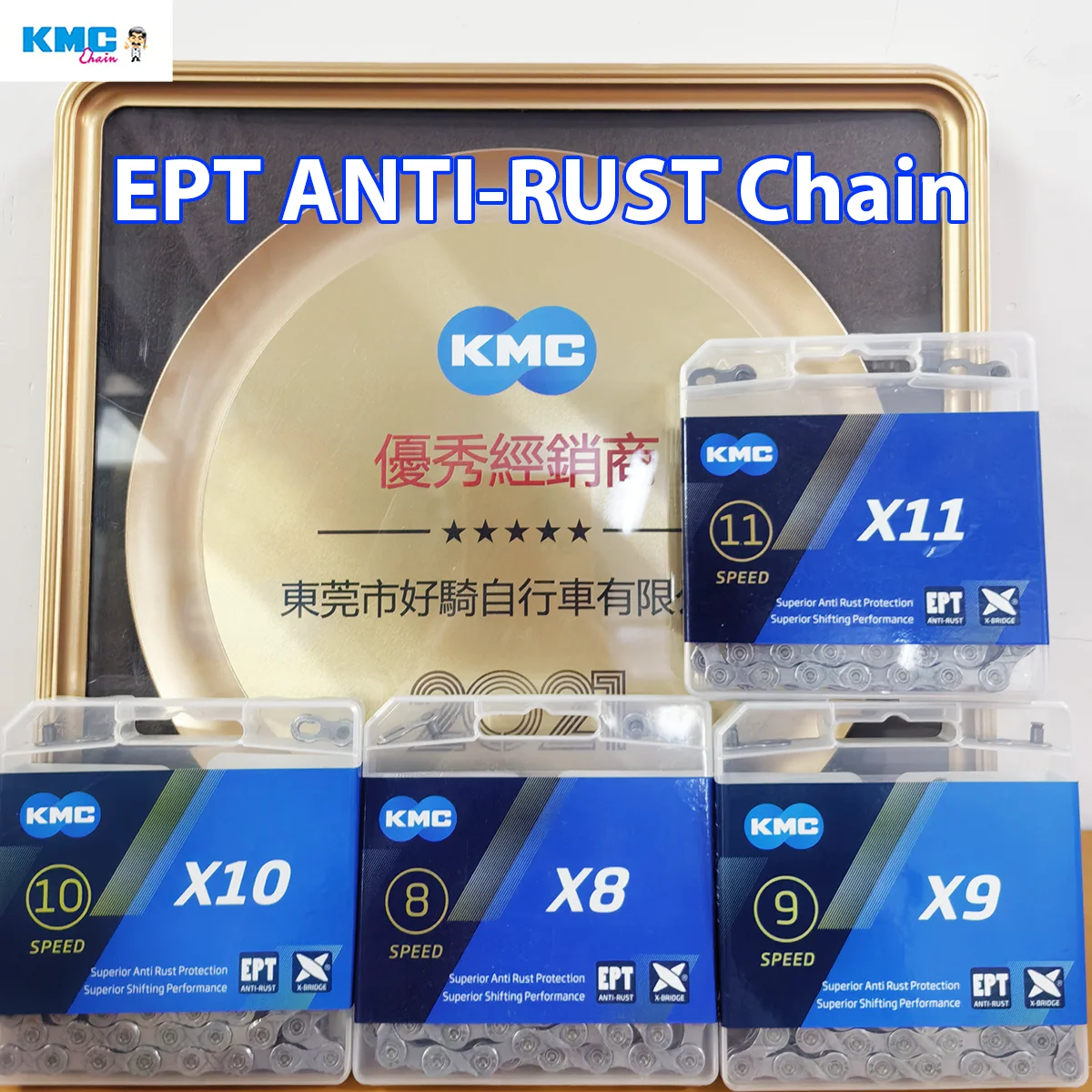 

Велосипедная цепь KMC EPT с защитой от коррозии, 8/9/10/11 скоростей, для MTB и шоссейных велосипедов, всепогодная, 650H, устойчивая к коррозии в соленой среде, Curren