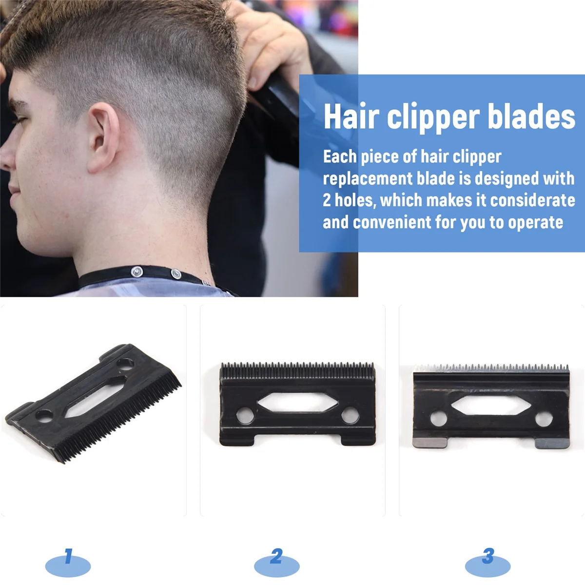 1 Juego de cuchillas de repuesto para cortadora de pelo, cuchillas ajustables para cortadora de pelo, compatibles con Wahl 8148, 1919,8591, 8504, 2241