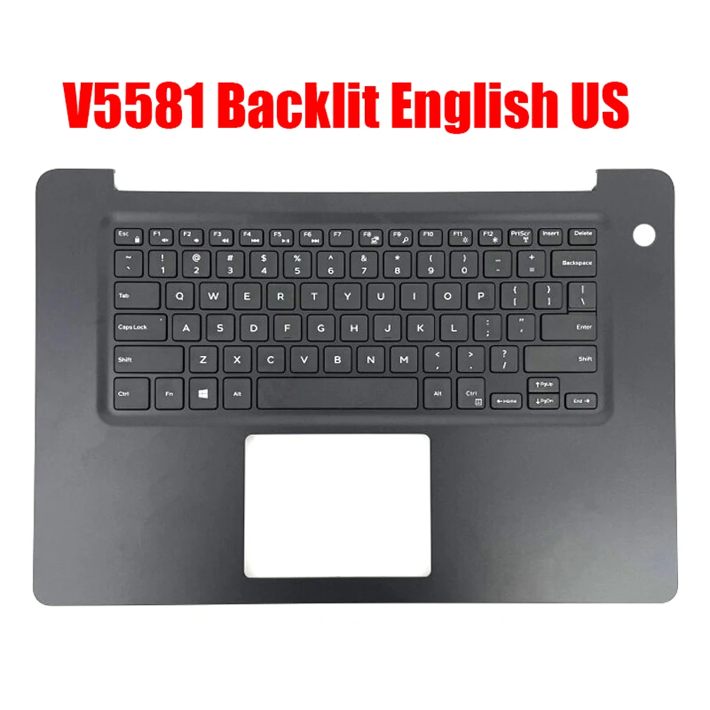 

English US Laptop Palmrest For DELL For Vostro 5581 V5581 0K8CNV K8CNV 460.0FK07.0001 With Backlit Keyboard Black Upper Case New