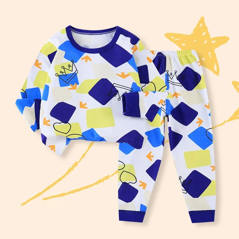 Kids Cotton Underwear Set 1-6 Years Spring Autumn Girls Cartoon Print Long-sleeved T-shirt & Pants 2-Piece Boys Casual Clothing view 4