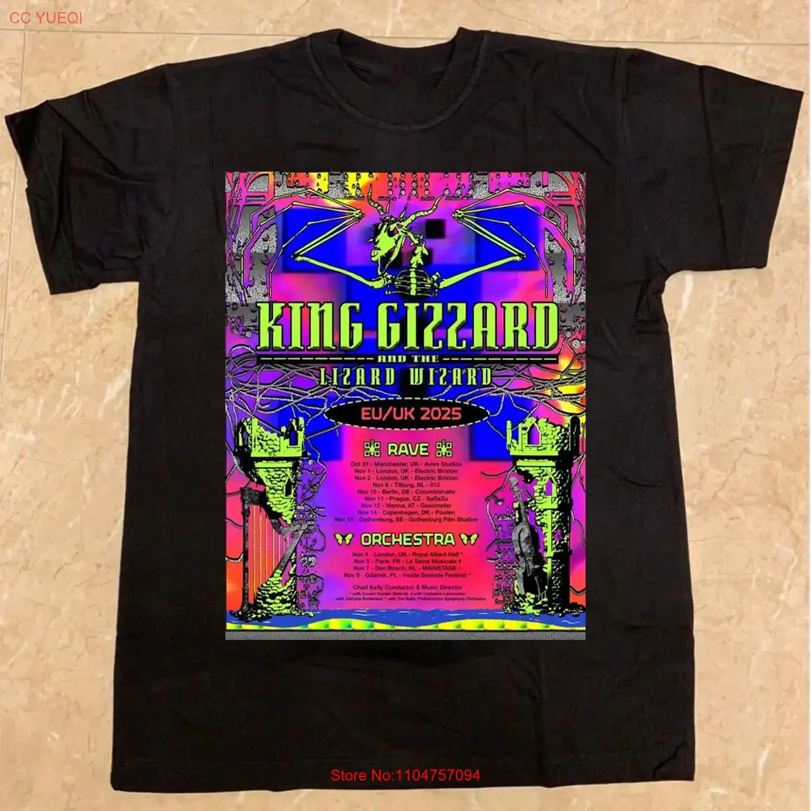 New King Gizzard The Lizard Wizard Tour 2025 S 5XL T shirt S6490 vintage Washed Casual Unisex streetwear Comfortable Soft