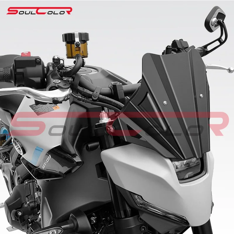 دراجة نارية سوداء الزجاج الأمامي ماتيل الرياضة الزجاج الأمامي قناع يناسب MT-09 2024 2025 mt09 SP Y-AMT 24-25 MT09 y-amt GEN4