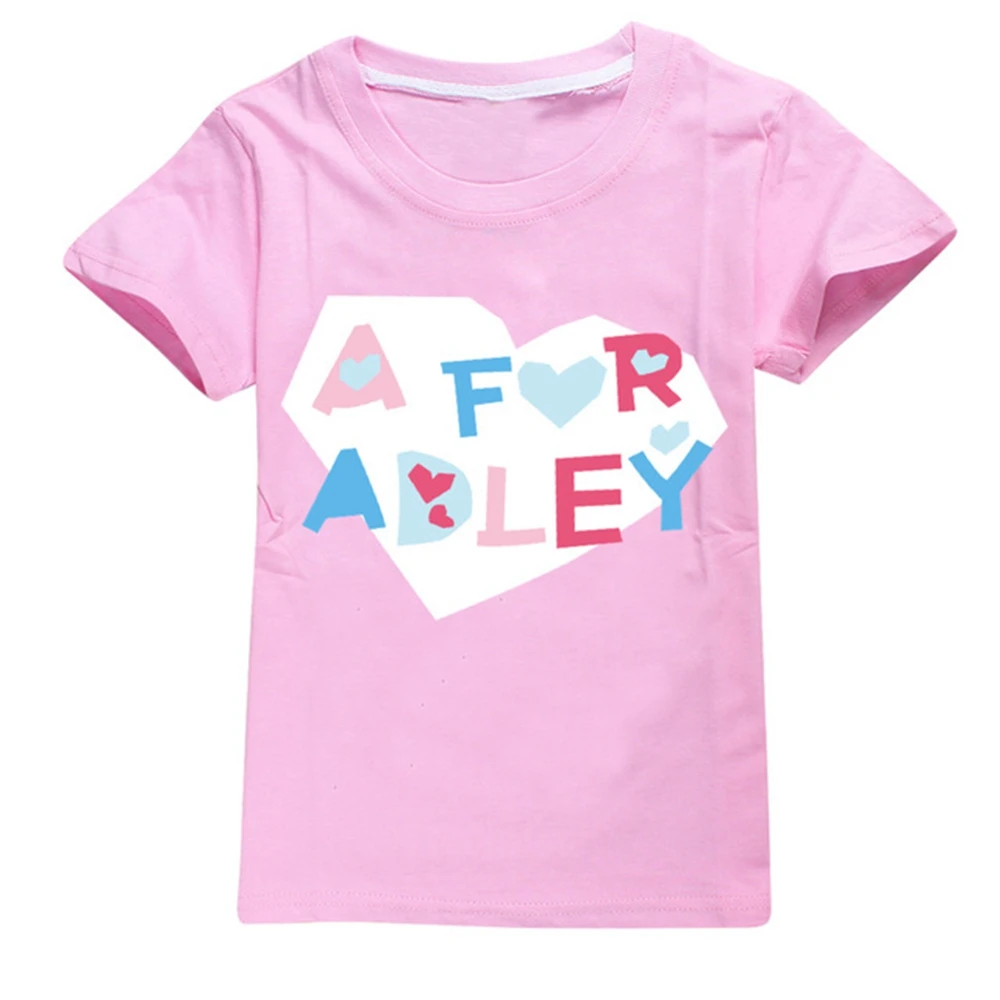 New Summer Fashion Toddler Cartoon A FOR ADLEY T-shirt Children Boys Short Sleeves Tees Baby Kids Cotton Tops For Girls Clothes