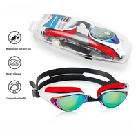 Professional Silicone Waterproof Anti-Fog Plated HD Unisex Large Frame Swimming Goggles