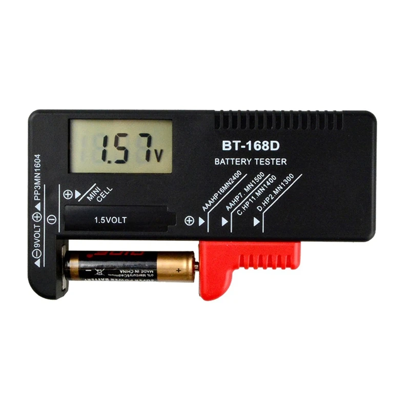 3X BT-168D Battery Tester Digital Battery Tester Battery Capacity Tester BT168D Tester For AA/AAA/C/D/9V/1.5V Battery