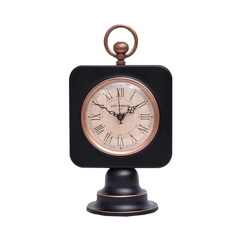 

Американские ретро-часы для гостиной, бесшумные, креативные, на подставке, для спальни, украшение для прикроватной тумбочки