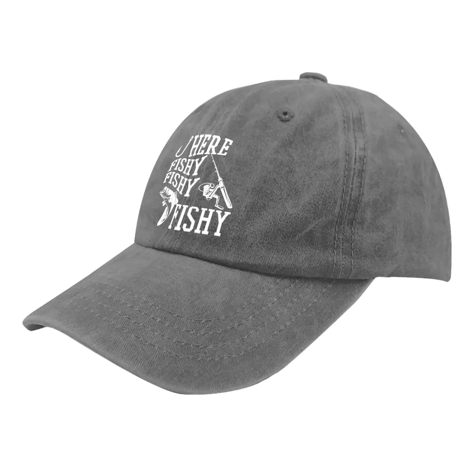 Hat Funny Fishing Here Fishy Fishy Fishy Dad Hats, Vintage Cap for Men