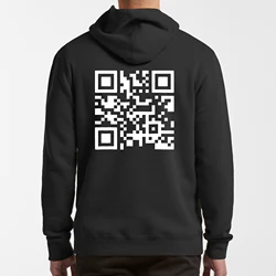 F You QR Code Hoodies Grappige grap rare cadeau rugprint truien zachte unisex casual sweatshirts met capuchon