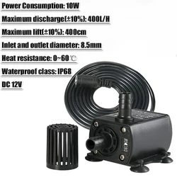 Ultra-quiet DV12V Solar Brushless Water Pump 400L/H Computer cooled Water Circulation Fountain and Land Water Pump