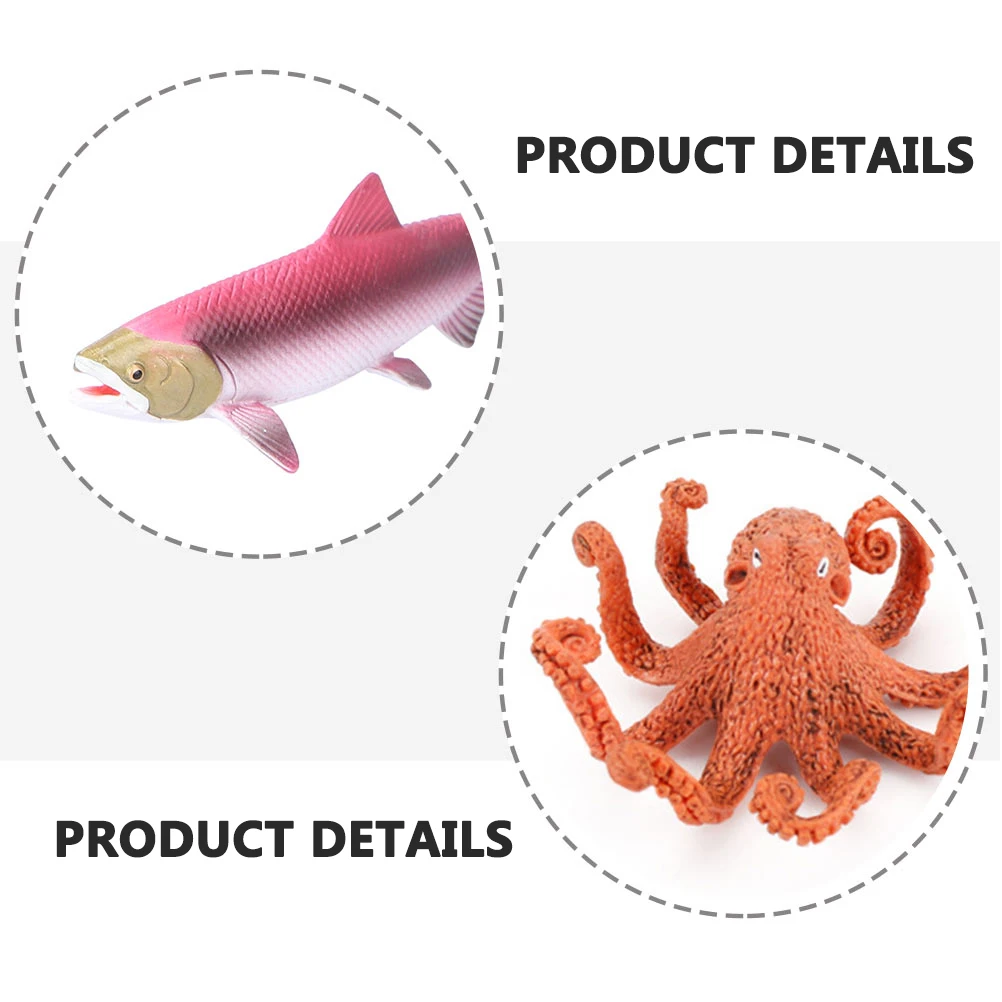 

Fish Growth Cycle Figures Mini Simulation Octopus Salmon Home Decor ABS Plastic Ocean Theme Toy Building Blocks