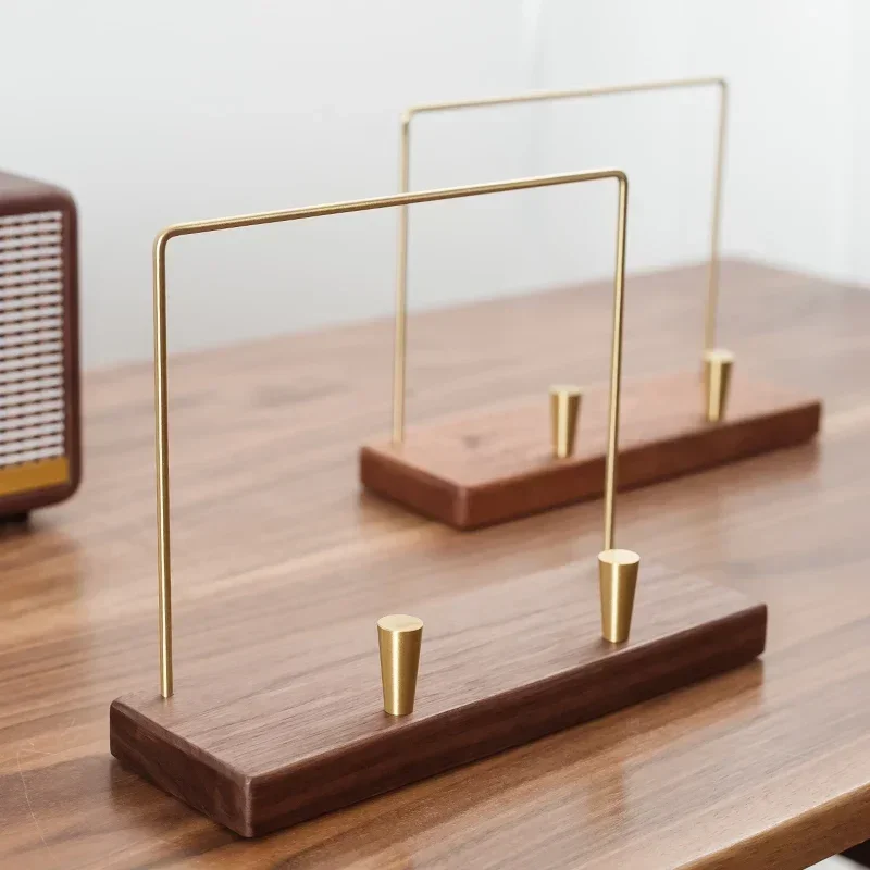 Brass Solid Wood Vinyl Record Rack High-end LP Vinyl Cabinet Display Stand Music Album Desktop CD Storage Shelf