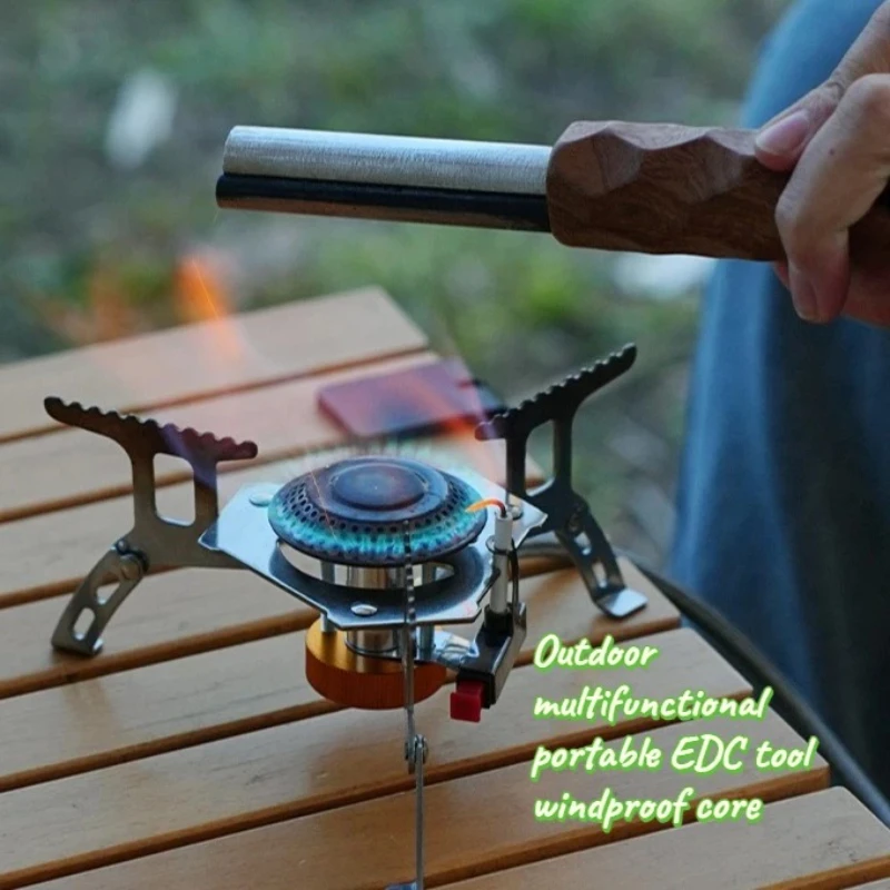 New Outdoor Magnesium Stick with Wooden Handle Portable Reliable Fire Starting Tool Must Have Wilderness Survival Accessory
