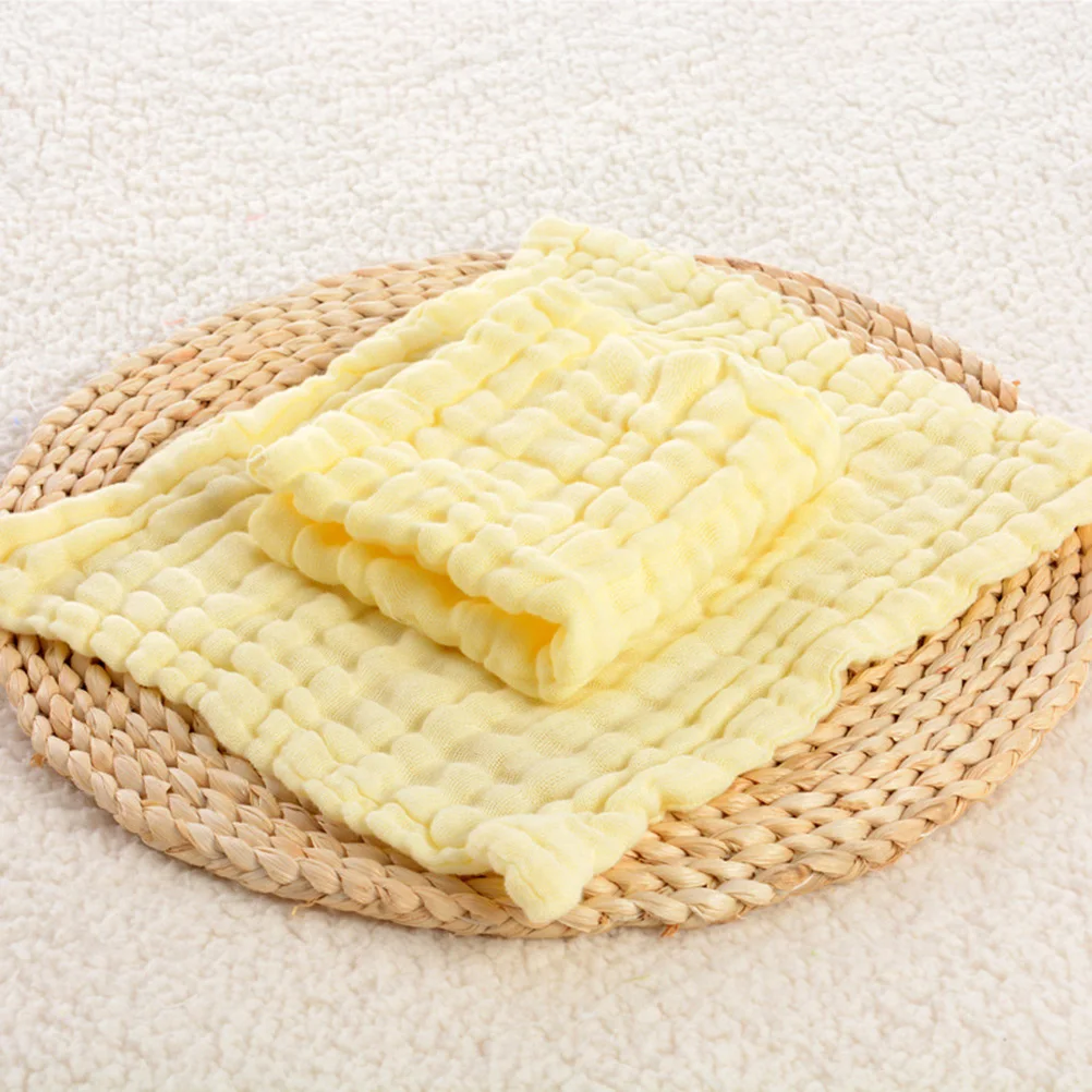 

Pure 6 Layers Gauze Baby Face Towel Absorbent Quick Dry Soft Bright Yellow Hand Towel For Kids Shower Face