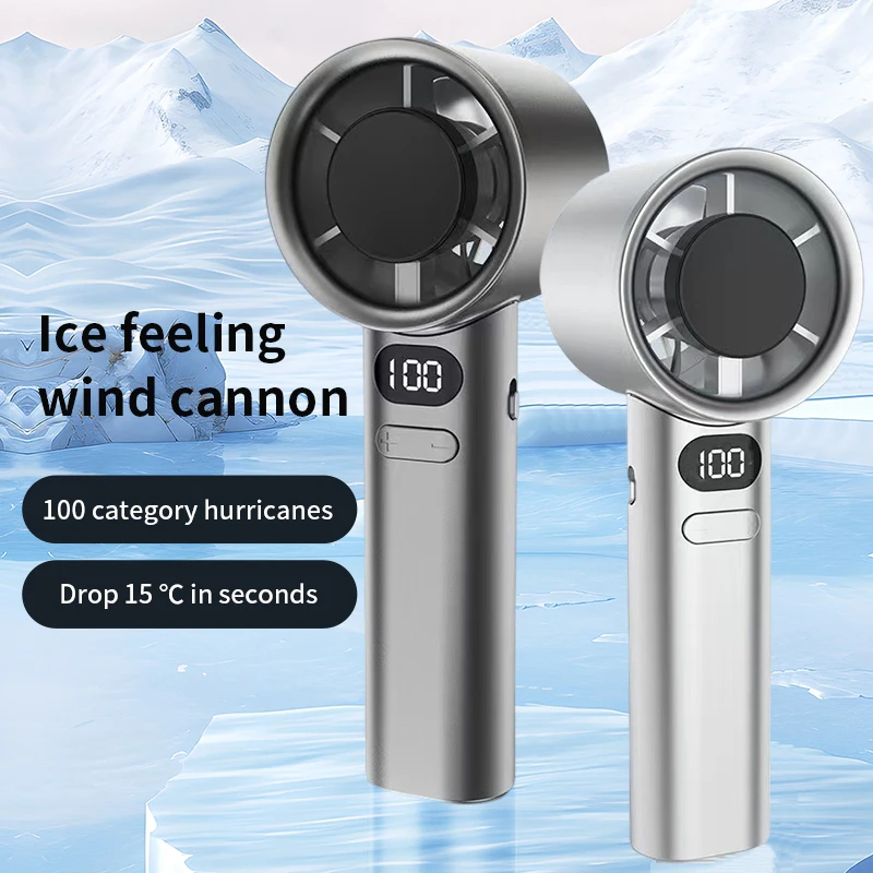 Lenovo 6000mah Handheld Cool Fan LED Digital Display Electric Hand Fans Ice Compress High-Speed Cool USB Rechargeable2026 image 3