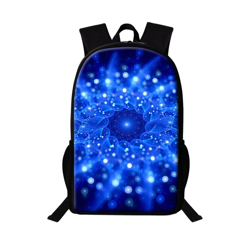 Abstract Blue Series Backpack Starlight School Bags for Girls Boys Teenagers Women Men Travel Backpacks Large Capacity Book Bag