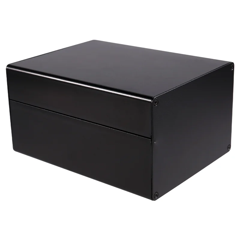 

DIY Power Supply Project Case, Black Aluminum Enclosure 120X63x155mm, Instrument Box For Electronics
