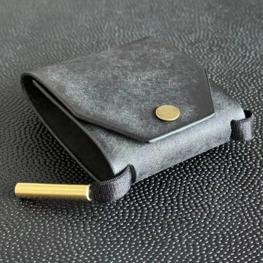 Small Solid Color Cash Wrap Wallet Multifunction With Clasp Money Holder Lightweight Leather Pocket Wallet Gift