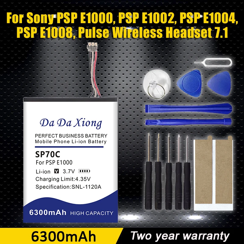 Replacement Battery SP70C 4-285-985-01 For Sony PSP E1000 PSP E1008 E1004 PSP E1002 Pulse Wireless Headset 7.1 + Tools