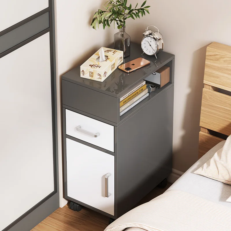 

Bedside table ultra-narrow household bedroom small shelf alternative rental house simple modern