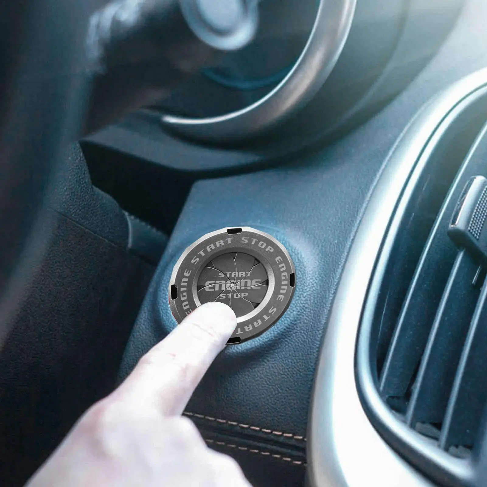 Car One-Touch Rotary Start Button Cover Plastic Car Ignition Switches Protection Caps Motorcycle Start Ring Cover Car Interior