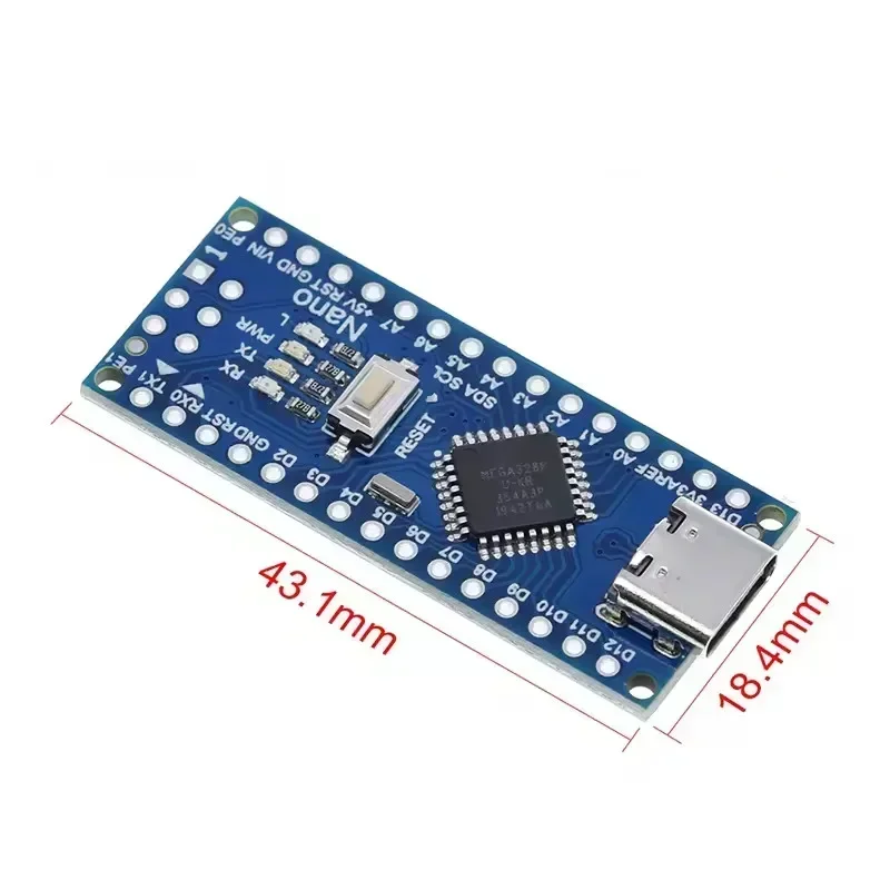 1 - 10 pezzi Nano 3.0 USB Type-C Nano V3.0 CH340G Arduino compatibile ATMEGA328P 16 MHz con caricatore di avvio
