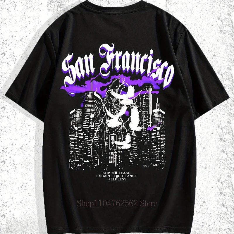 San Francisco Graphic T-shirts for Women Men Summer Casual Fashion Funny High Street Hip Hop Tops Crew Neck Short Sleeve Tees