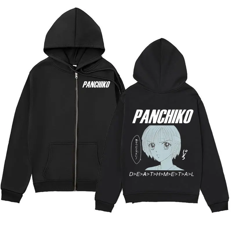 

Rock Band Panchiko DEATHMETAL Album Zipper Hoodies Gothic Vintage Zip Up Hooded Sweatshirts Men Women Fashion Casual Pullovers
