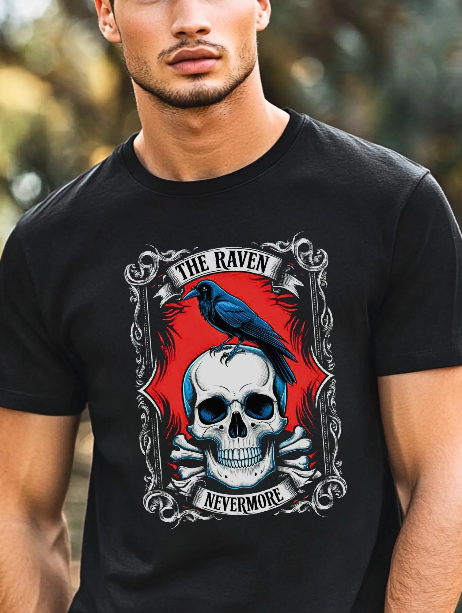 

Футболка с вороном в готическом стиле Таро Nevermore для него и ее