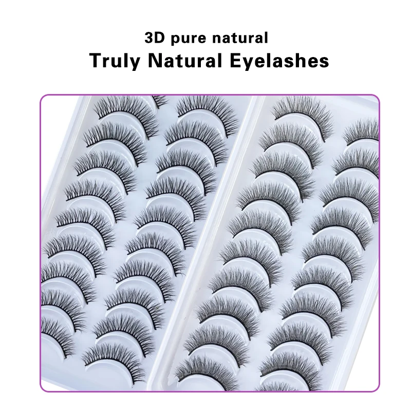 10 Pairs Eyelash 3D Natural Mink False Eyelashes Makeup Fake Eye Lashes Faux Cilios Maquillaje Make Up Tools Wholesale