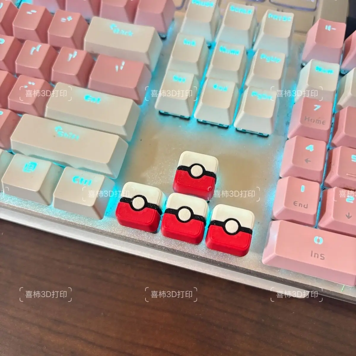 Pokémon 3D-printed custom keycaps, 3D character mechanical cross keyboard keys, personalized, creative, cute, super
