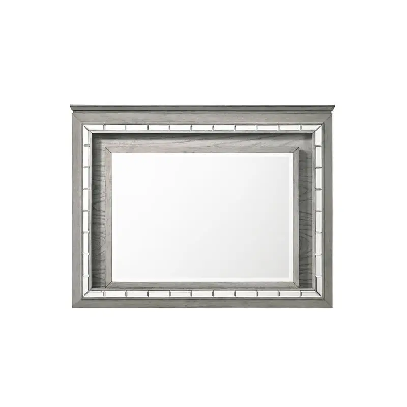 Miroir finition chêne gris clair avec éclairage LED