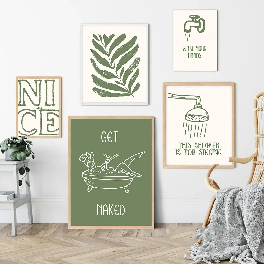 1pc frameless Canvas Painting Nice Bum Quote Poster Get Naked Canvas Painting Wall Prints Minimalist Bathroom Pictures for Livin