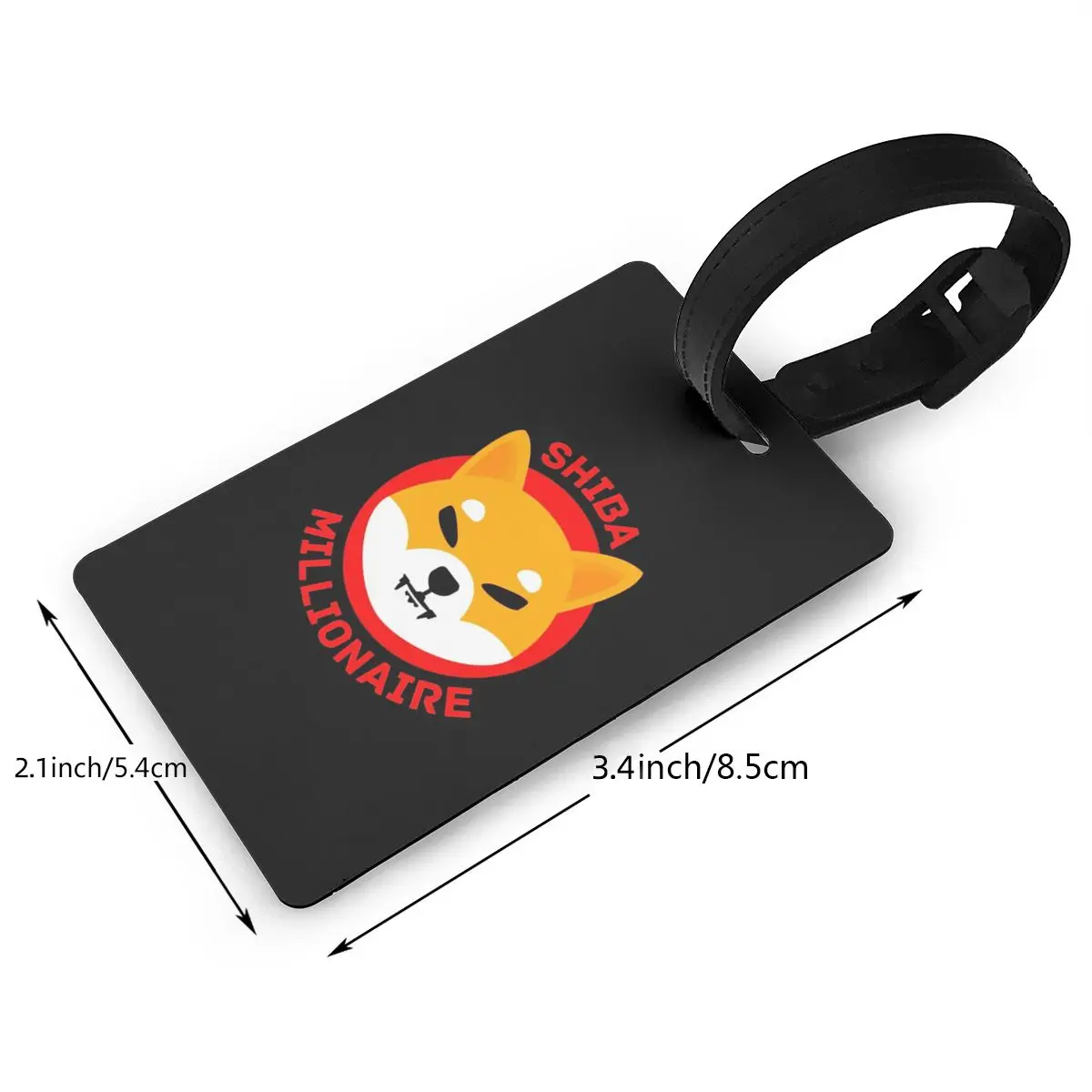 Shiba Inu Millionär Krypto währung Gepäck anhänger Koffer Zubehör Reisegepäck Boarding Tag tragbare Etiketten halter ID