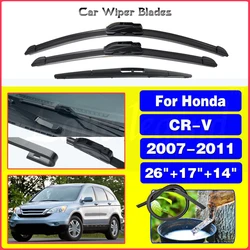 Limpiaparabrisas delantero y trasero para coche, escobillas de limpiaparabrisas de goma suave para Honda CRV CR-V 2007-2011, tercera generación