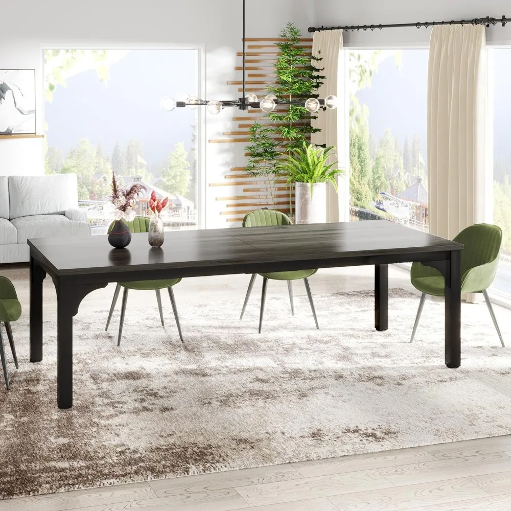 طاولة اجتماعات مستطيلة قوية لـ 8، طاولة ندوات أعمال كبيرة، رمادي، قطعة واحدة #5