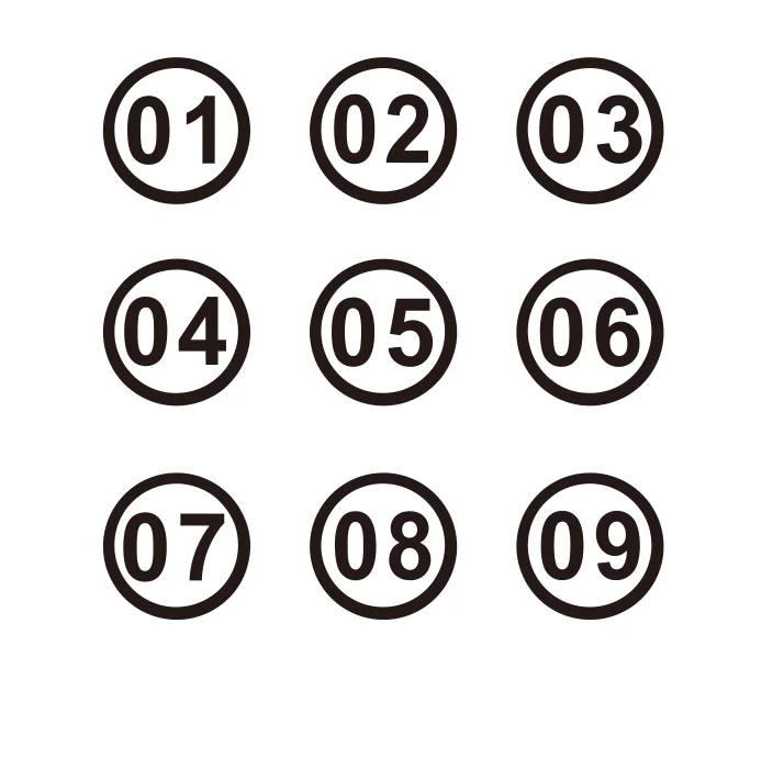 Custom Racing Number Stickers 01 02 03 04 05 06 07 08 09 in Circle Waterproof Car Motorcycle Helmet Decals Sticker