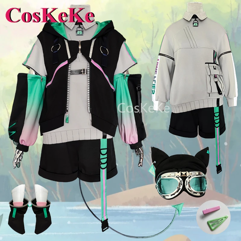 CosKeKe Aza Cosplay Anime VTuber VirtuaReal Costume Handsome Fashion Daily Wear Uniform Halloween Party Role Play Clothing S-XL