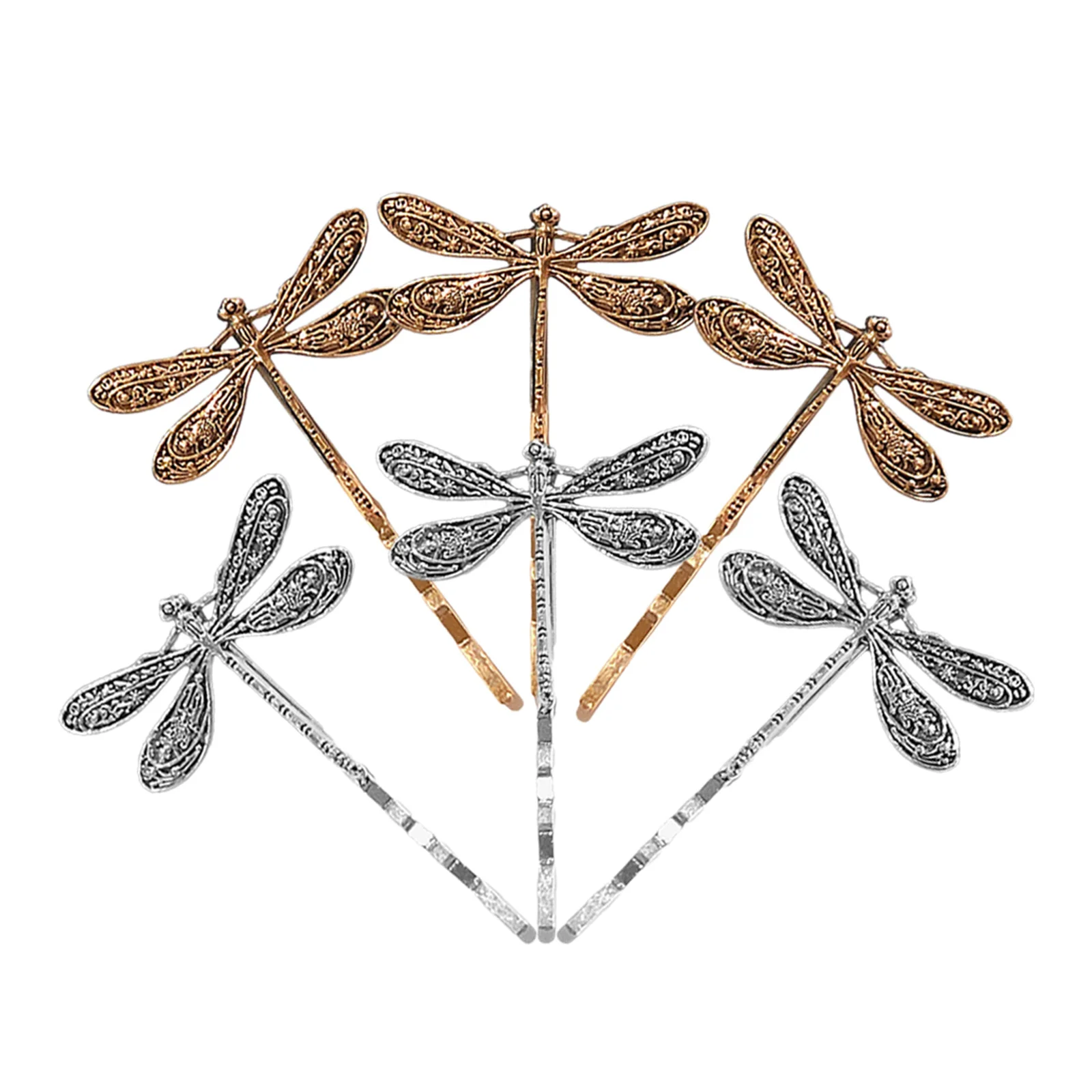 

6Pcs Vintage Dragonfly Hair Clips Decorative Metal Bobby Pins Small Hair Accessories for Women Girls Elegant Hairpins