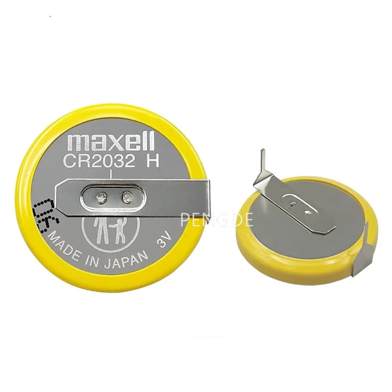 Maxell CR2032H battery 3V horizontal with solder pins CR2032 motherboard with plug PLC clock