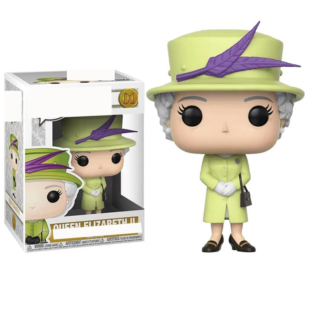 FUNKO POP Elizabeth II Actionfiguren „Deep Loved By The Queen of England“, süßes, elegantes Q-Version-Peripherie-Modell, Spielzeug, Geschenk für Kinder